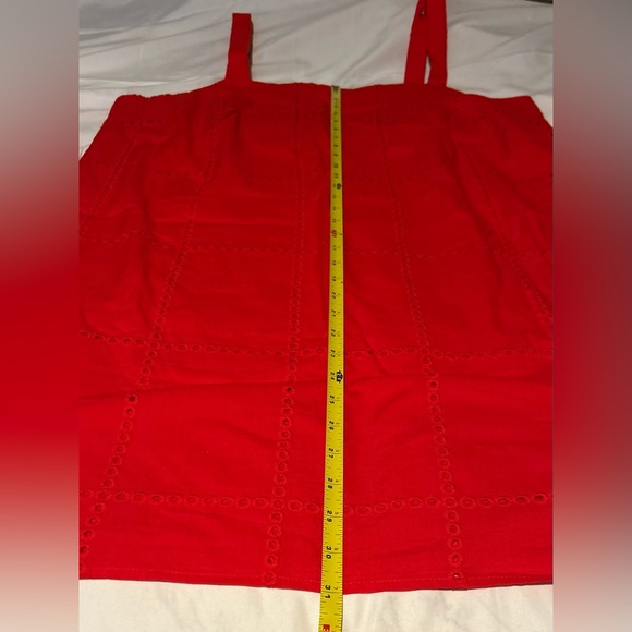 Banana Republic Women's Eyelet Mini Dress Size XL Cadmium Red New with Tags NWT - Picture 8 of 11